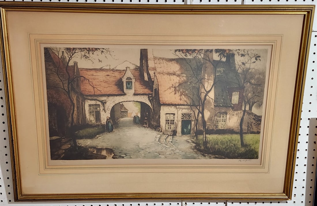 Framed Coloer Engr Pencil Sgnd 15" X 26": Framed Coloer Engr Pencil Sgnd 15" X 26"