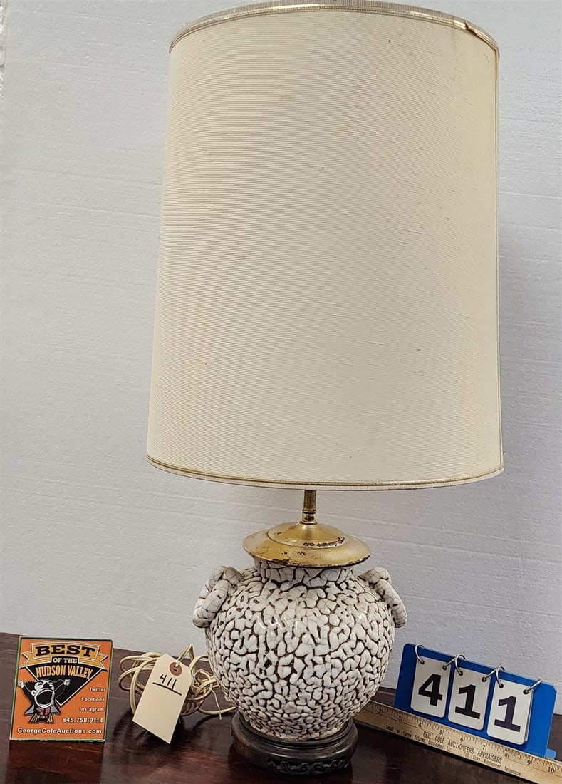 Glazed Pottery Table Lamp 28": Glazed Pottery Table Lamp 28"