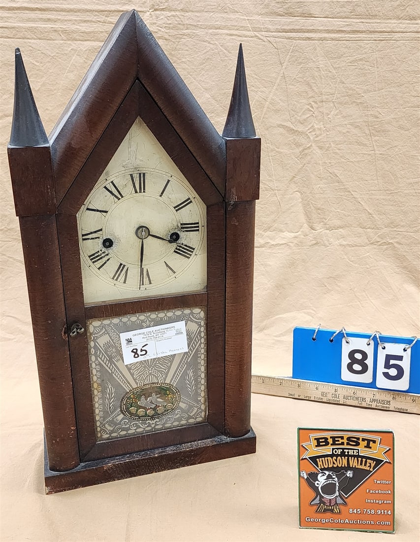 19th C Elisha Manross Steeple Clock 19 3/4"H X 9 3/4"W X 3 3/4"D (1 of 6)