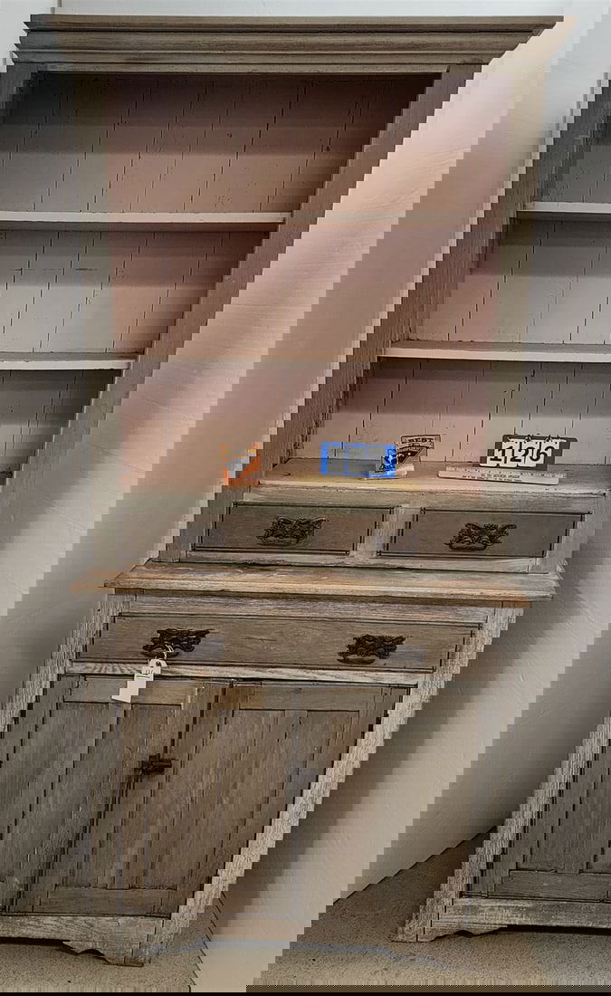 Oak 3 Drawer/2 Door Cabinet 6'10" X  39"W X 18"D (1 of 3)