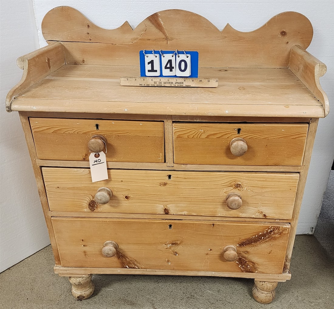 Pine 4 Drawer Chest 40 1/2"H X 38 1/2"W X 18"D: Pine 4 Drawer Chest 40 1/2"H X 38 1/2"W X 18"D