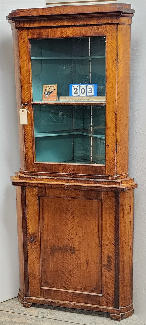 Continental 19th C Mahog Corner Cupboard (1 of 5)