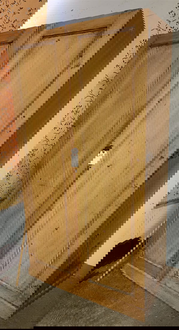 19th C Pine 2 Door Armoire 6'2"H X 40 1/2"W X 21"D (1 of 2)