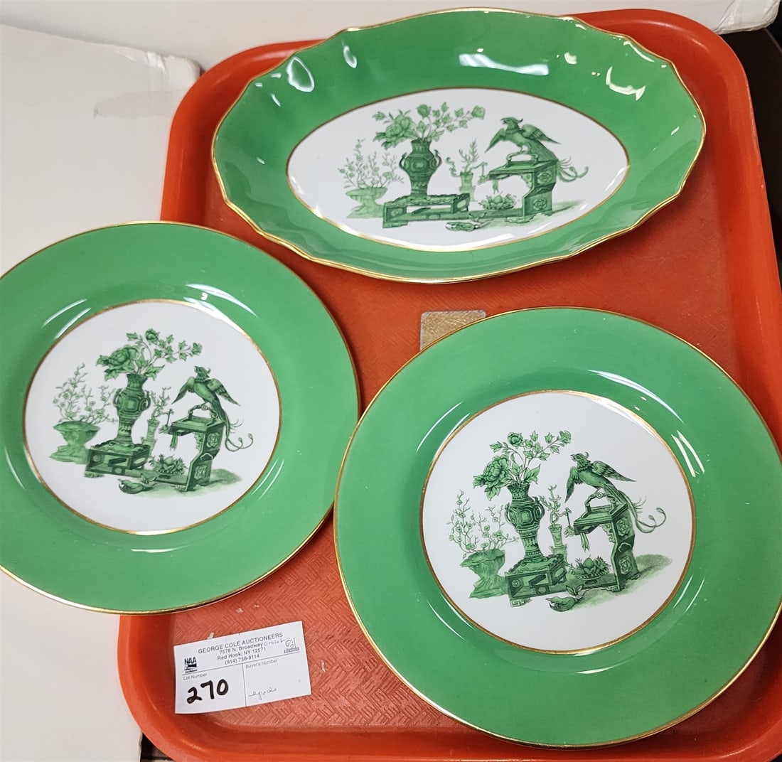 Tray Spode Pr 9" Diam Plates, Bowl 1 1/2"H X 11 1/4"W X 7 1/4"D (1 of 2)