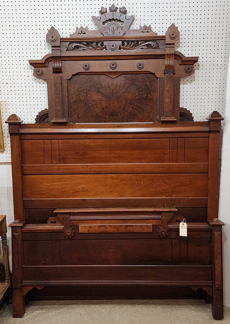 Vict Walnut High Back Bed 7'H X 58"W (1 of 3)