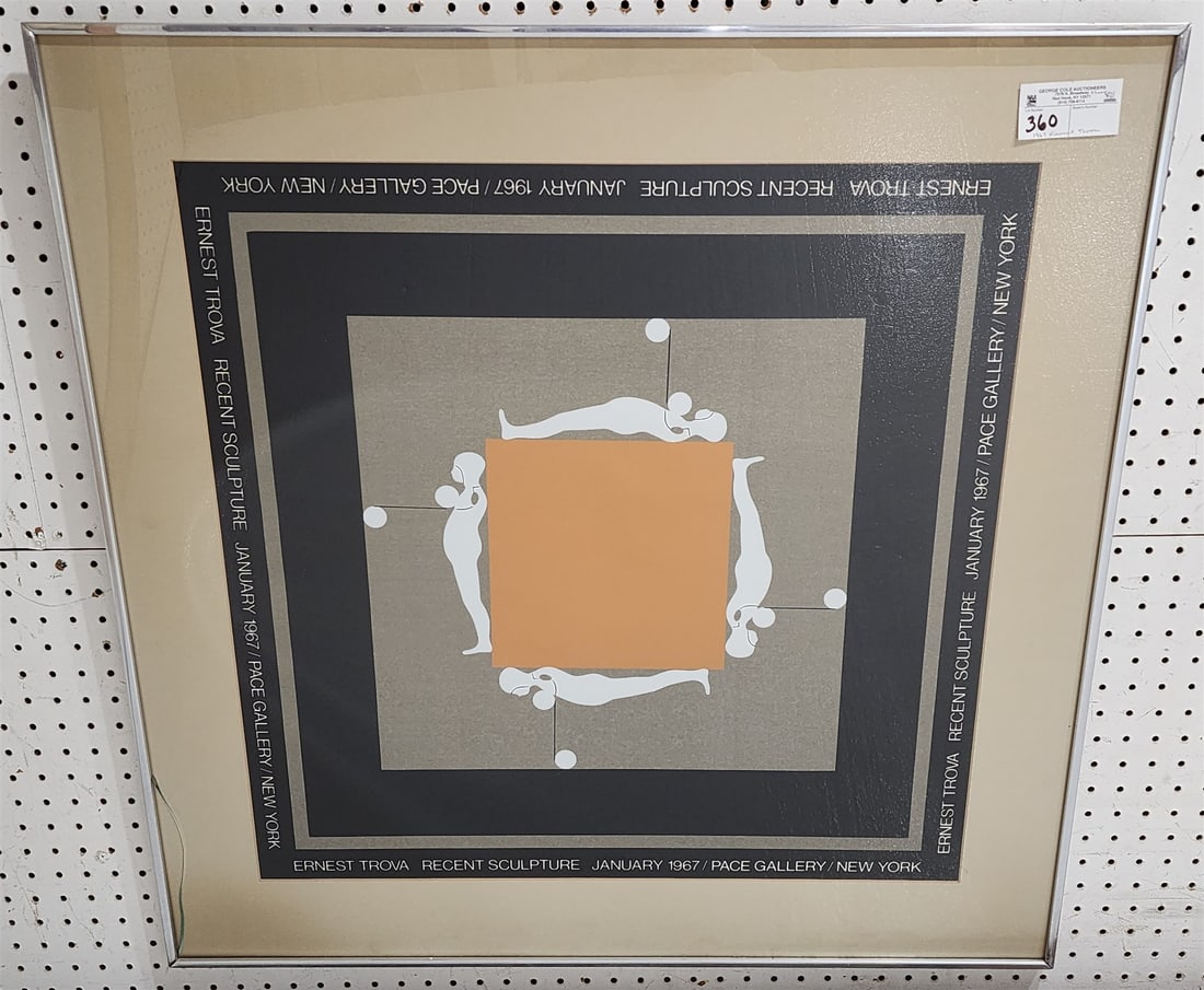 Framed 1967 Pace Gallery Ernest Trova Poster 25" Sq (1 of 1)