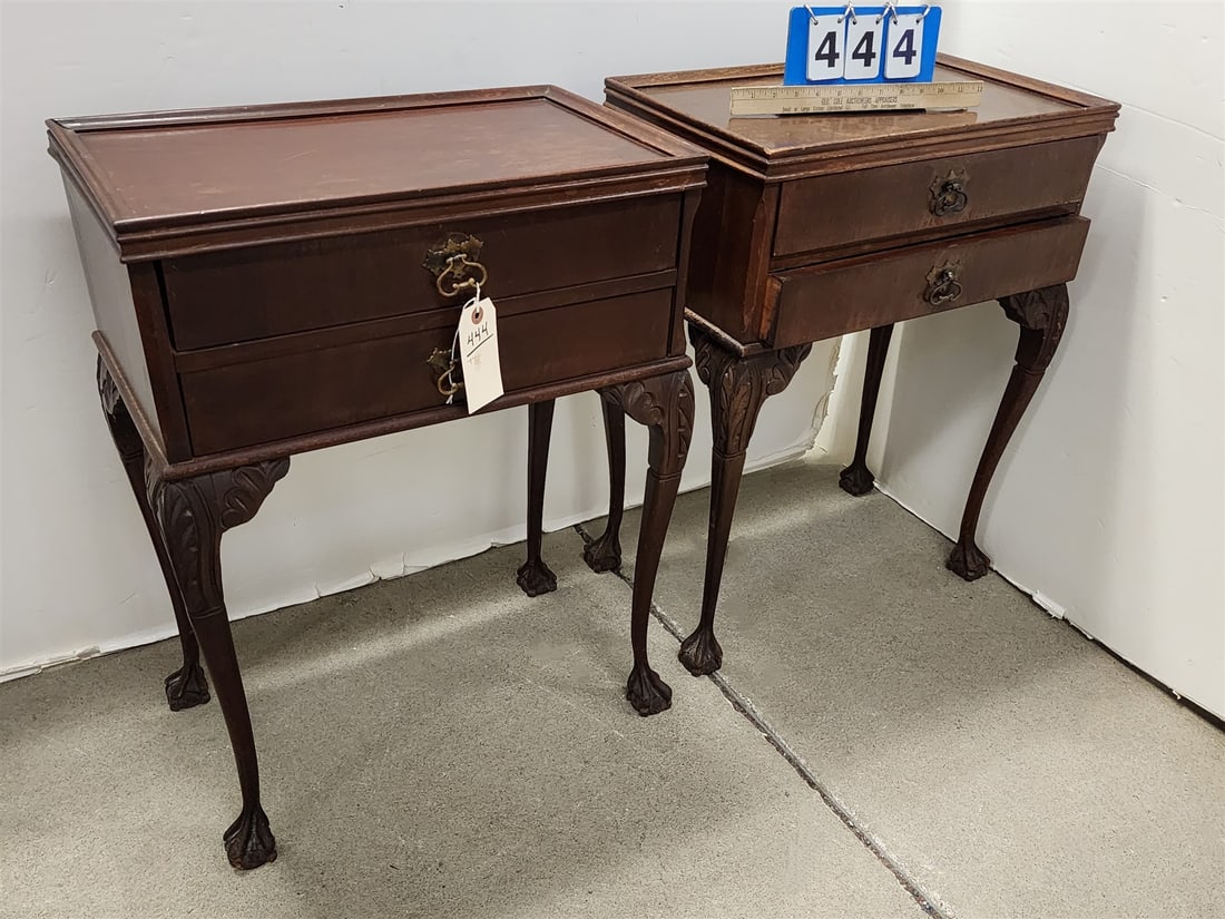 Pr Mahog 2 Drawer Stands: Pr Mahog 2 Drawer Stands