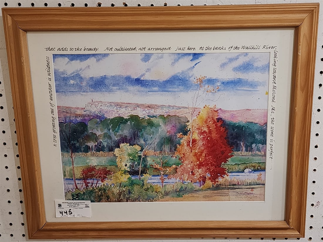 Framed Litho Of Mohonk Pencil Sgnd Cami Fischer 12" X 16": Framed Litho Of Mohonk Pencil Sgnd Cami Fischer 12" X 16"