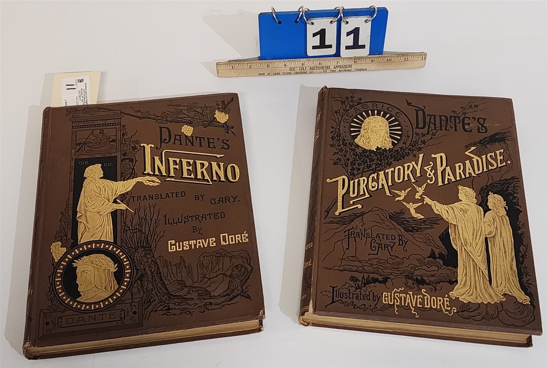2 Vols Dante's Inferno + Pergatory + Paradise Illus By Dore Cassell, Petter Galpin + Co: 2 Vols Dante's Inferno + Pergatory + Paradise Illus By Dore Cassell, Petter Galpin + Co