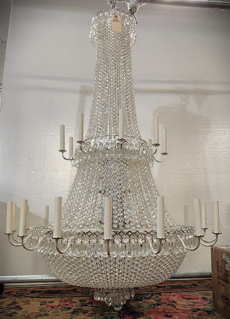 Crystal Chandelier 63"H X 40" Diam: Crystal Chandelier 63"H X 40" Diam