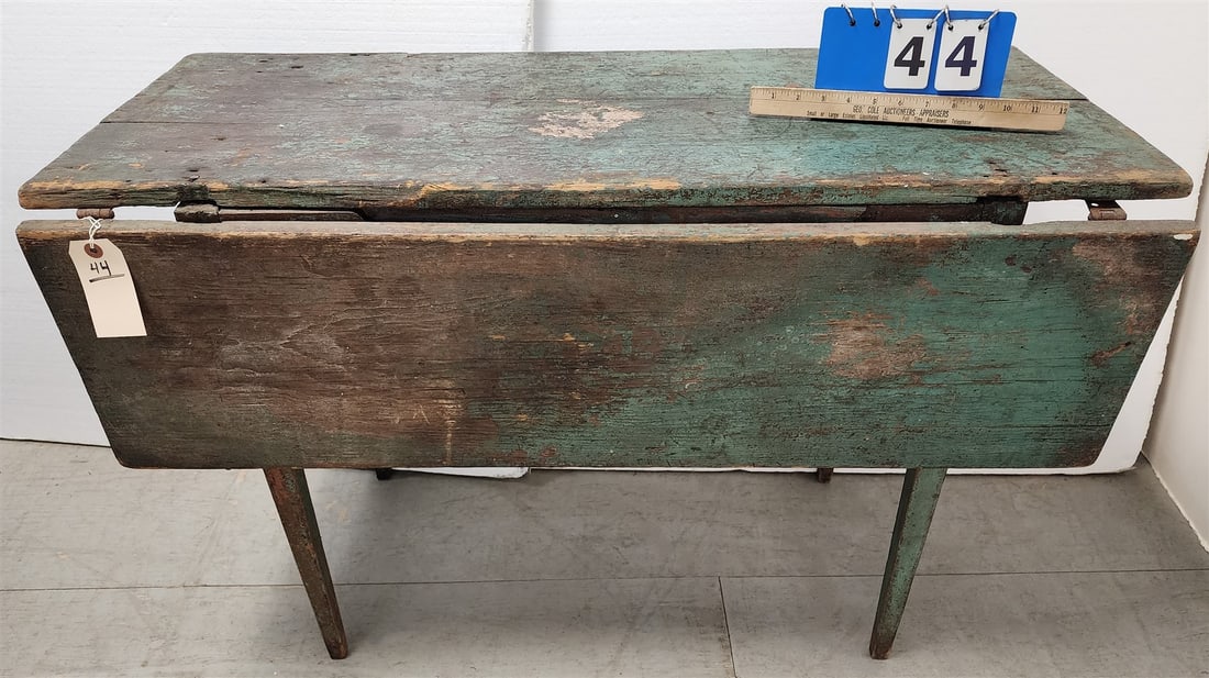 Prim Blue Drop Leaf Table 27 1/2"H X 42"W X 20 1/2" (1 of 2)