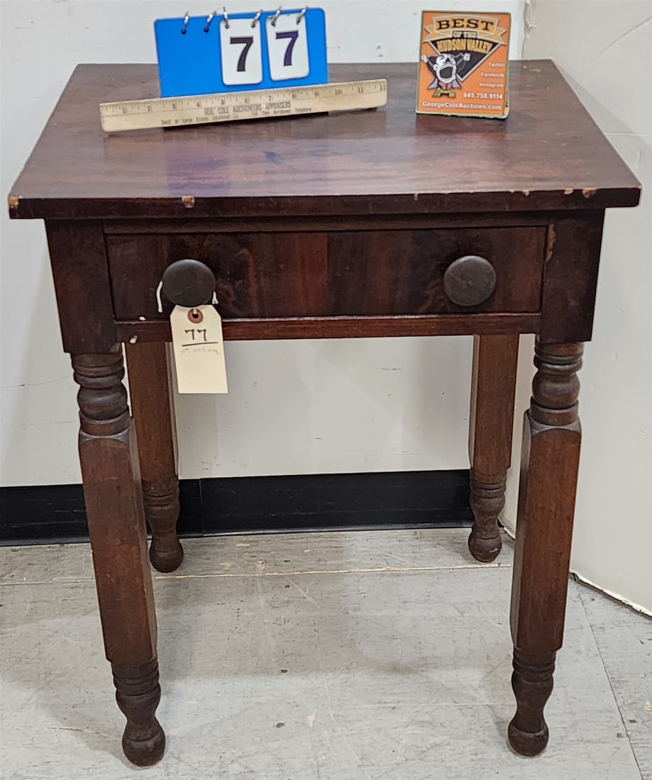 NYS Leg Mahog 1 Drawer Stand 29"H X 22 1/2"W X 17 1/2"D: NYS Leg Mahog 1 Drawer Stand 29"H X 22 1/"W X 17 1/2"D