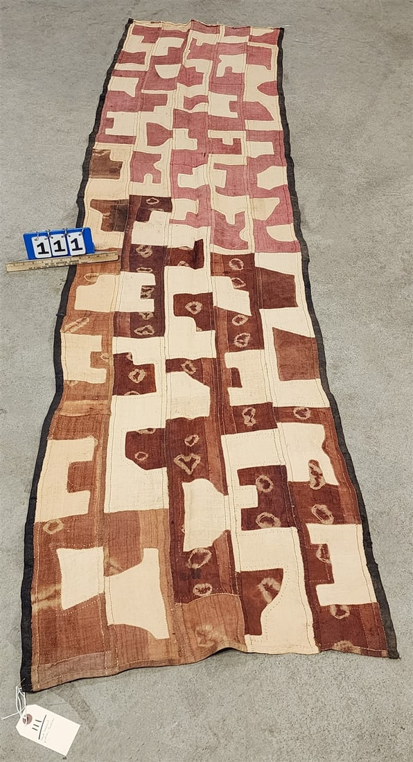 Hand Loomed Patch Textile 26 1/2" X 8'10": Hand Loomed Patch Textile 26 1/2" X 8'10"