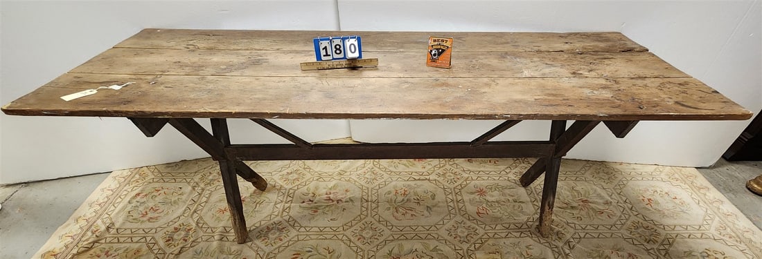 Prim Sawbuck Table 31"H X 36"W X 7'10": Prim Sawbuck Table 31"H X 36"W X 7'10"
