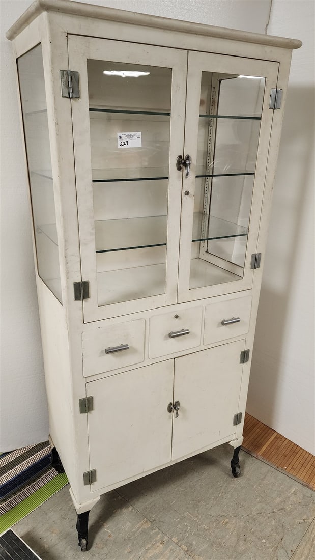 Metal Doctor's Cabinet 2 Door Over 3 Drawer Over 2 Door 69"H X 32"W X 16 1/2"D industrial (1 of 5)