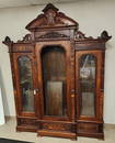 Vict Renaissance Revival Walnut 3 Part Bookcase Cabinet 9'H X 6'10"W X 19"D