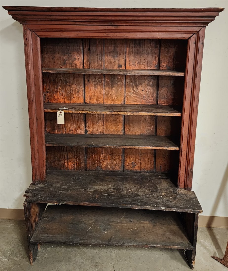 Prim Ptd Open Cupboard 67 1/2"H X 51"W X 20 1/4"D: Prim Ptd Open Cupboard 67 1/2"H X 51"W X 20 1/4"D