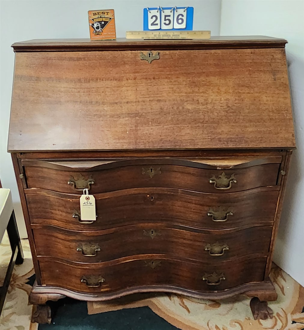 Gov Winthrop Slant Front Mahog Desk 42 1/2"H X 37"W X 17"D: Gov Winthrop Slant Front Mahog Desk 42 1/2"H X 37"W X 17"D