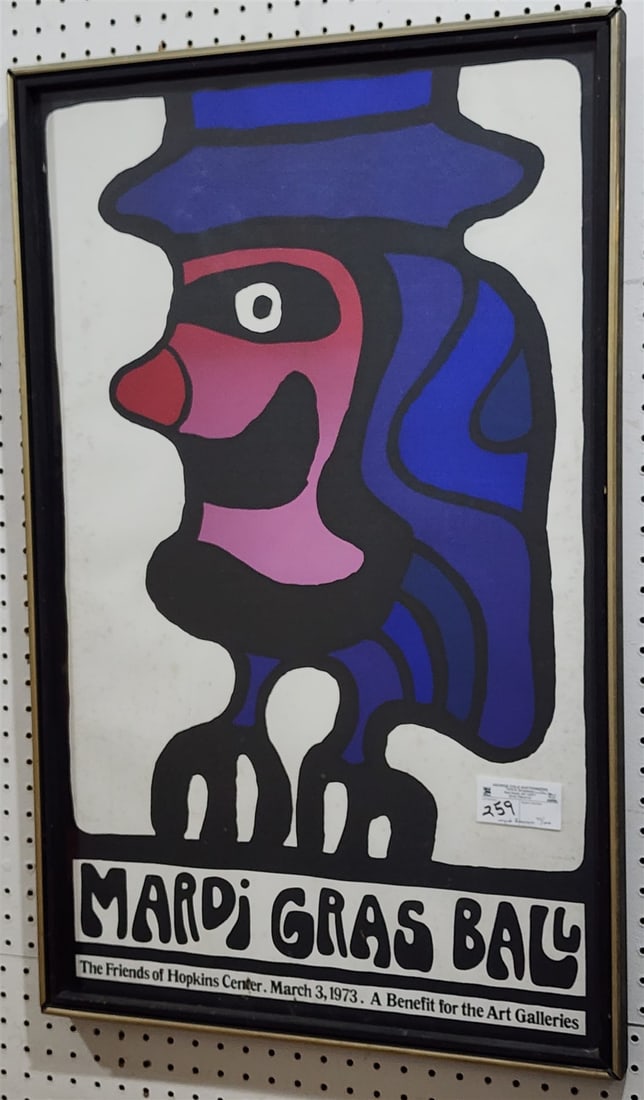 Framed 1973 Mardi gRas Ball Poster The Friends Of Hokins Center Sgnd Lunia 79/100 32 1/2" X 20": Framed 1973 Mardi gRas Ball Poster The Friends Of Hokins Center Sgnd Lunia 79/100 32 1/2" X 20"