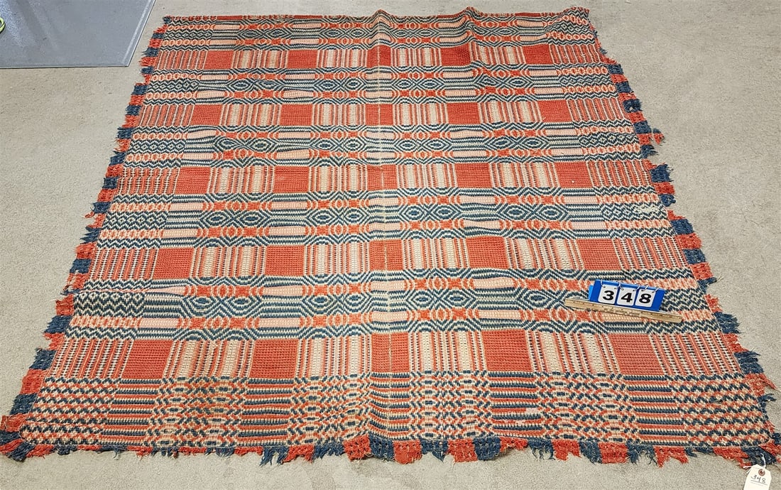 Overshot Coverlet 6'1" X 6'9": Overshot Coverlet 6'1" X 6'9"