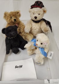Tub 4 Steiff Bears 13", George Royal Baby Bear, 2014 10", Sound Of Music 12" + 2007 10"