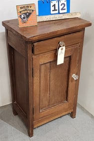 19th C Pine 1 Drawer Over 1 Door Cabinet 26 1/2"H X 15"W X 11"D