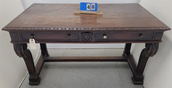 Mahog 2 Drrawer Desk 31"H X 54 1/2"W X 33"D