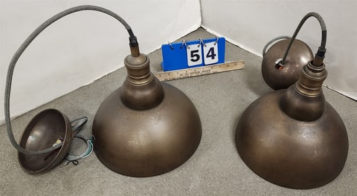 Bx Pr Brass Drop Lights 9"H X 10" Diam