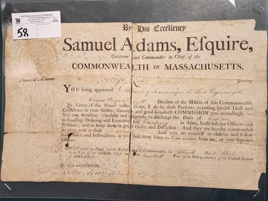 1796 Document Samuel Adams GovernorAnd Commander In Chief Of The Commonwealth Of Mass Sgnd By Lawyer