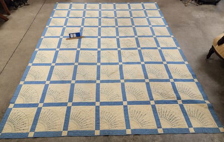 Quilt Sgnd And Dated 1935 National Conference Affaris W.H.M.S Methodist Church 7'6" X 9' 8 1/2"