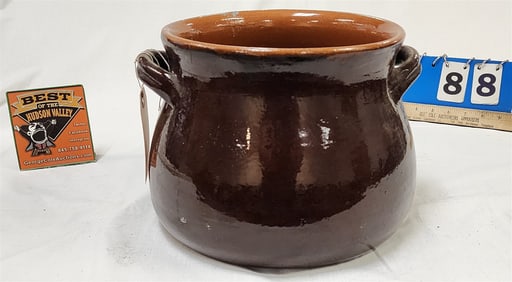 Glazed Terra Cotta Pot 8"H X 11" Diam