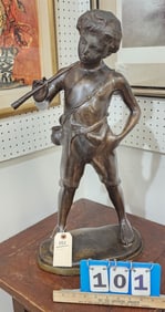 Bronze Boy W/ Flute 25"