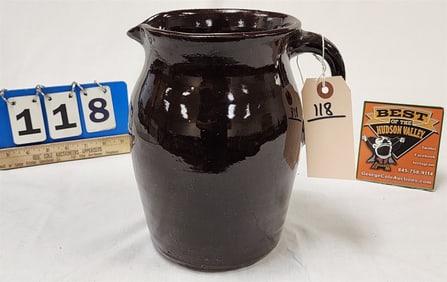 Glazed Stoneware Batter Pitcher