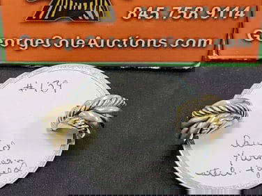 Pr David Yurman Crossover Sterl + 18k Gold Earrings