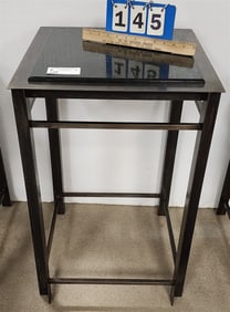 Mid Century Steel End Marble Stand 29"H X 18" Sq