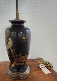 Asian Metal Vase Table Lamp 29"