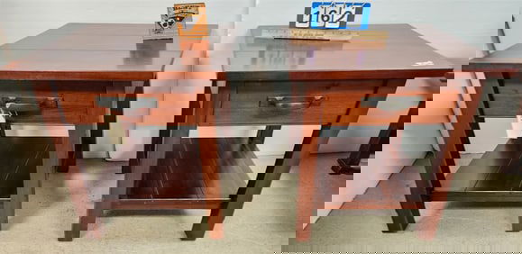 Pr Cherry 1 Drawer End Stands