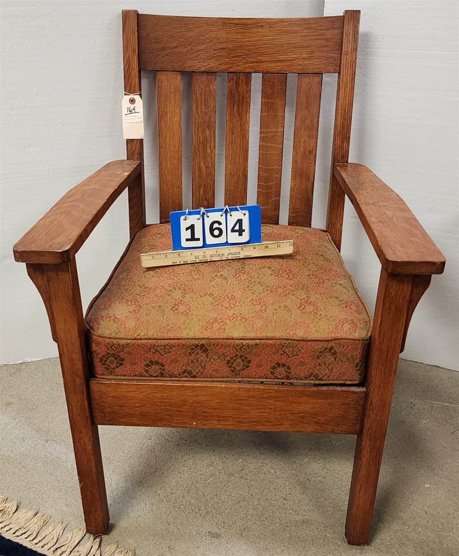 Vintage Mission Oak Armchair F.S. Harmon + Co (1 of 2)
