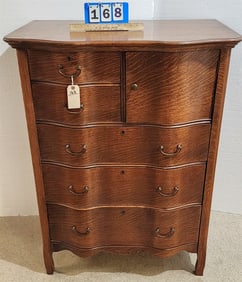 Oak 5 Drawer Chest W/ Hat Compartment 48 1/2"H X 36"W X 22 1/2"D