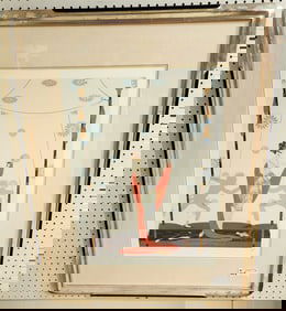 Framed Pencil Sgnd Erte Seriograph The Duel 72/300 From Circle Gallery 27 1/2" X 20"