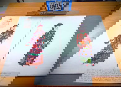 Pr Chinese Embroiderie On Silk Emperor + Empress