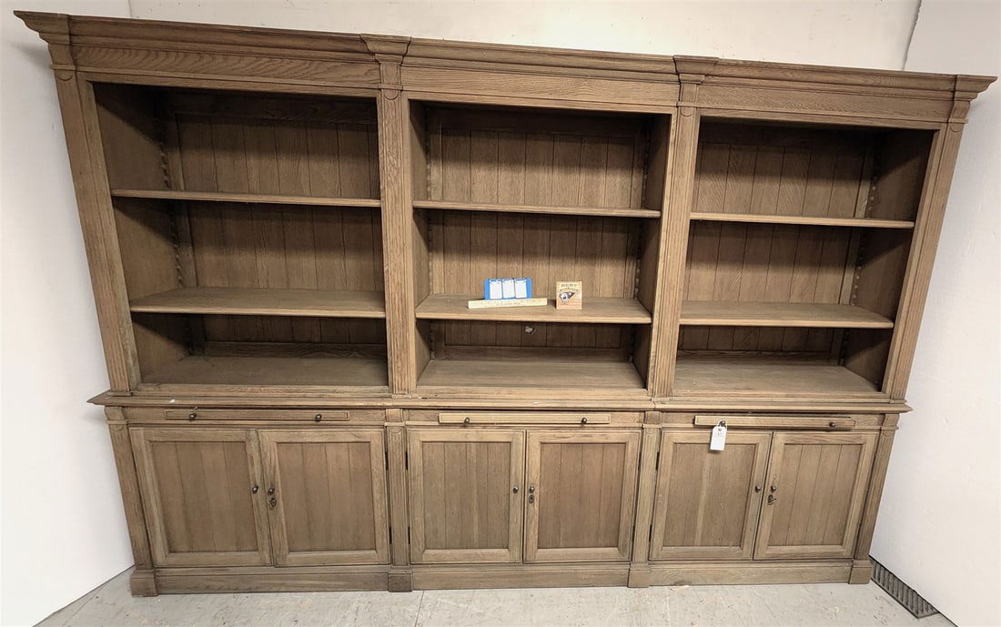 Solid Oak Section Wall Unit 6'6"H X 9'7"W X 17"D (1 of 3)