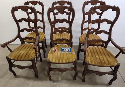 Set 6 Oak Ladder Back Chairs