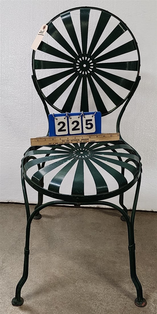 Wrought Sunburst Chair 32"H X 16"W X 15"D: Wrought Sunburst Chair 32"H X 16"W X 15"D