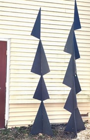 Pr Metal Sculptures "2 Trees" By Glen Mayo 9'8" + 9'1" woodstock artist
