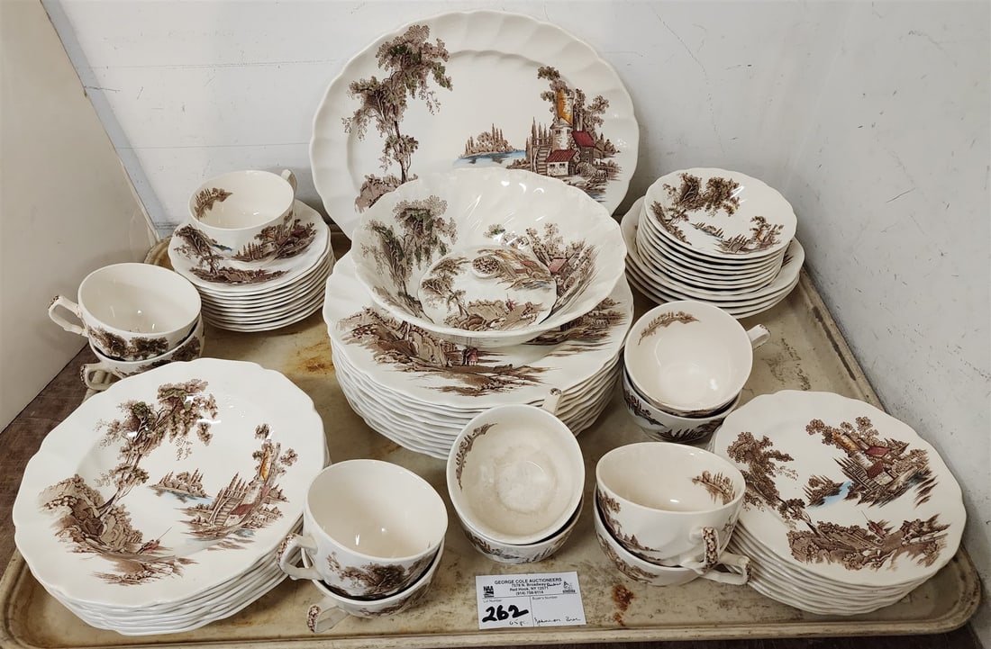 Tray 65 Pc Johnson Bros, "The Old Mill" Dinner Service (1 of 2)