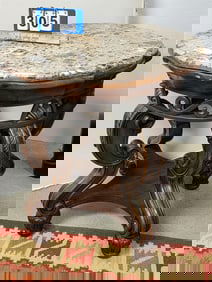 Marble Top Stand 31 1/2"H X 28" Diam