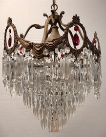 Crystal Chandelier 19"H X 14" Diam