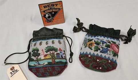 Lot 2 19th C Beaded Bags