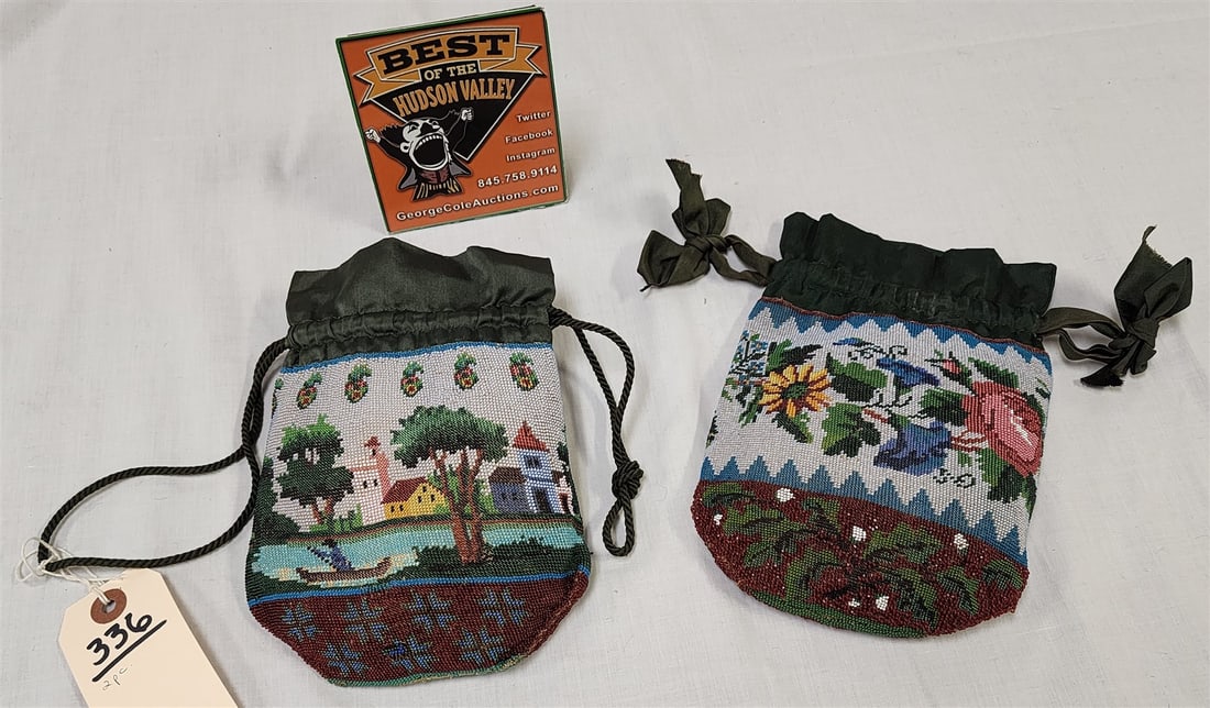Lot 2 19th C Beaded Bags (1 of 3)